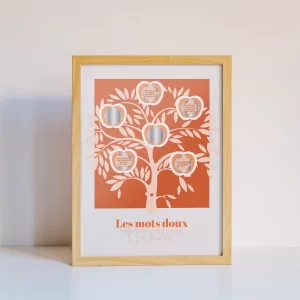 Affiche A4 à gratter pour MAMIE ⚡️ personnalisable ⚡️avec cadre